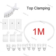 1M Cuttable Flexible Ceiling Curtain Rail Track Top Clamping Mounted Curved Straight Slide  SG@1F