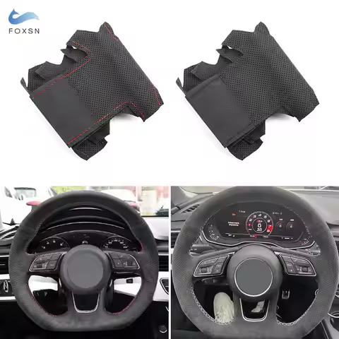 Car Interior Steering Wheel Cover For Audi A3 8Y A1 8X 2018-2022 A5 S3 S4 B9 Q2 2016-2022 1.2mm Sued