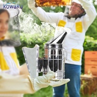 [vsrhkq] Bee Hive Smoker with Heat Shield Beekeeper Fogging Machine Stainless Steel
