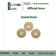 White cardigan buttons size 28L / 18mm EXPORT QUALITY RD5698-28-WHITE