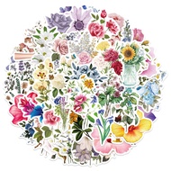 50PCS ดอกไม้สีสันสวยงาม Blooms Memo สติกเกอร์สำหรับแล็ปท็อปรถสเก็ตบอร์ดหมวกนิรภัยกระเป๋าเดินทางเครื่องเขียนของขวัญเด็ก