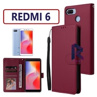 FLIP COVER XIAOMI REDMI 6 CASING WALLET FLIP WALLET LEATHER PREMIUM LEATHER OPEN CLOSE FLIP CASE XIA