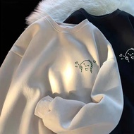 Harvional Sweater Crewneck Dino Biu Biu G-81 Oversize Distro Fleece Thick Cute Cute Cool Unisex