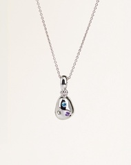 Open on Museum - Freckle Gems Necklace สร้อยคอเงินแท้ พร้อมจี้เงินแท้ประดับพลอย 3 สี 3 ชนิด