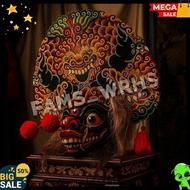 Barongan Telon Vip Size 22 Full Wood Barongan Caplokan Kayu Red Fire