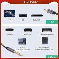 [LovoskiacMY] RCA to 1/4 inch Adapter Cable Sturdy 6.35mm to RCA Stereo Interconnect Cable Cable Len