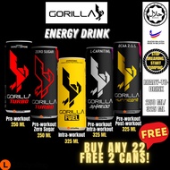 GORILLA Energy Drink Ready To Drink 250ml/325ml Sports Energy Booster Hydration Fat Burner BCAA Work