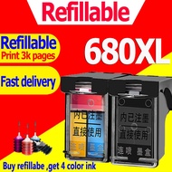 Compatible 680 ink HP680 680XL black HP680XL refillable ink cartridge  for 1115 1118 2135 2138 4538 4678 2600 3635 3636 3638 3838 2600 5000 5200  Printer