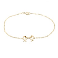 【二手】蒂芙尼 (Tiffany & Co.) 雙心形鑽石手鍊，腕圍 15 厘米，18K 黃金