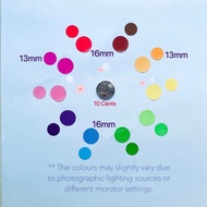 10mm / 13mm / 16mm / 25mm Colourful Round Dot Stickers