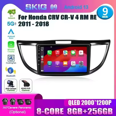 Android 14.0 For Honda CRV CR-V 4 RM RE 2011-2018 Car Player 5G Auto Radio Multimedia GPS Video Navi