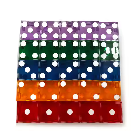 5pcs Precision Dice 19MM High-grade Acrylic TransparentSix Sided D6 Casino Sharp Straight Corners