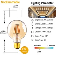 Vitange E12 E14 E27 LED Edison Bulbs 1W 2W 3W 4W 6W 8W LED Filament Bulb C7 T22 C35 A19 G40 G80 ST45