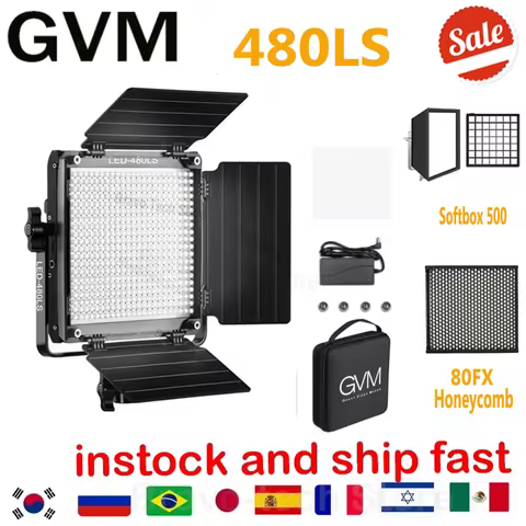 GVM 480LS Photographic Studio Light with WiFi Remote APP Control 480 LED Light Panel Kit without Sta