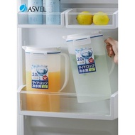 日本進口asvel冷水壺家用儲熱水瓶塑料密封大容量冰箱果汁涼水壺