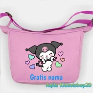 Kuromi children's sling bag, custom sling bag, free name Kuromi sling bag