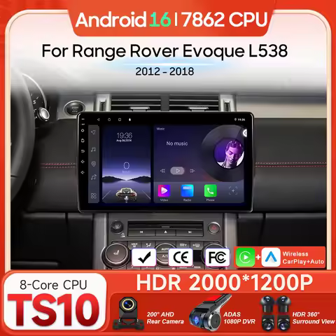 Android 16 For Land Range Rover Evoque L538 2012 - 2018 Car Multimedia Player Carplay Auto Radio Nav