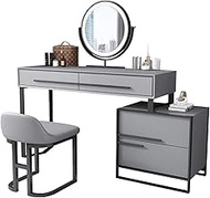 SMLZV Dressing Tables, Dressing Table Storage Cabinet, Makeup Table, Nordic Luxury Dressing Table, Dressing Table with 360 Degree Rotating Mirror, 4 Drawers and Stools, Suitable for Adults and Girls