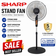SHARP Stand Fan 16" Mechanical Button Powerful Cooling Turbo Air Circulator for Living Room Classroo