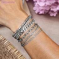 Delicateshy Cuban Link Chain Stainless Steel/Gold/ck Plated Bracelet For Men Women 7/8mm Width, 7.4/