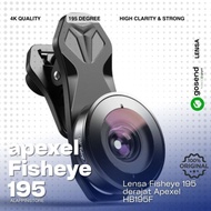 Apexel Fisheye Lens 195 Degrees 4K HD