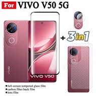 3 in 1 Vivo V50 5G Tempered Glass for Vivo V40 V40 Pro V40 Lite V30 V30 Pro Screen Protector Camera 