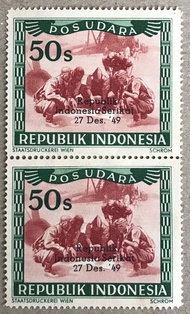 PW834-PERANGKO PRANGKO INDONESIA WINA POS UDARA REPUBLIK 50s,BLOK 2