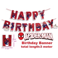 Red White Happy Birthday Banner for Spider-Man theme