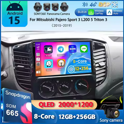 Android 15 Carplay For Mitsubishi Pajero Sport 3 L200 5 Triton 3 2015 2016 2017 2018 2019 Car Radio