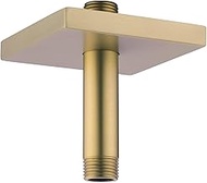 RANDOM Straight Shower Arm with Flange,Gold 4 Inches Ceiling Mount Shower Head Extension Arm,Brushed