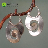 MEIHUAA Silver Big Hoop Earrings, Irregular Alloy Hoop Earrings, Fashion Silvery Retro Fashion Earri