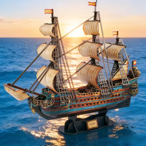Saint Philip 3D Model Puzzle, a Symbol of Sea Expedition Ambition, Experience a Vintage Feel, Learn 