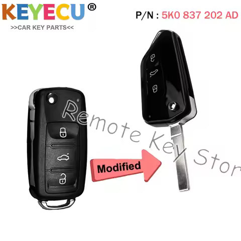KEYECU Modified / Flip 5K0 837 202 AD Remote Key 434MHz ID48 for VW Golf Mk6 Estate Caddy Eos Jetta 