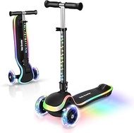 3 Wheel Kick Scooter, Kids Scooter with 4-Level Height Adjustment, Toddler Scooter and 3 LED Wheels 