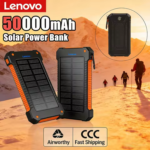 Lenovo NewSolar PowerBank Portable 500000mAh Large Capacity Super Fast Charging Outdoor External Bat
