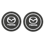 2Pcs Car Coasters Water Cup Slots Anti Slip Mat Water Cup Pad Auto Interior Accessories For Mazda 2 