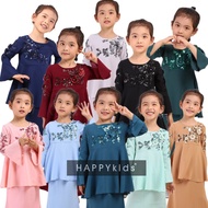 [Shop Malaysia] HAPPYkids Baju Raya 2021 Baju Kurung Baby Girls Fashion Peplum Baju Kurung Moden Budak Perempuan Baju Budak Perempuan