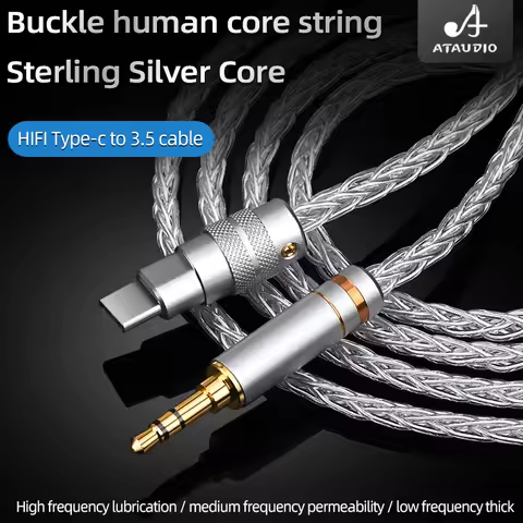 HIFI pure silver USB Type C to 3.5 mm 2.5mm 4.4mm Jack AUX Cable DAC Type-C Audio Cabel for Car Spea