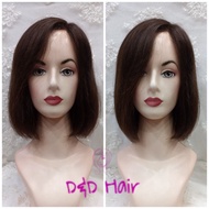 Wig Rambut Asli - Wig Wanita - Wig Bob 25cm - Darkbrown - Human Hair