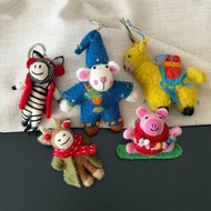 Nepal Cute Handmade Wool Felt Pendant Keychain Bag Pendant Piglet Mouse Doll dy Accessories