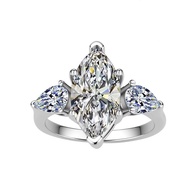 Real Moissanite D Color Marquise Cut Proposal Ring S925 Sterling Silver Ring For Women