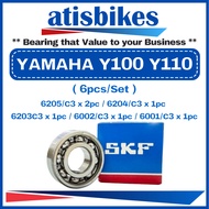 SKF YAMAHA Y100 Y110 ( 6pcs/Set-C3 ) Motorcycle Engine & Crankshaft Bearings 6205C3 6204C3 6203C3 60