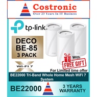 TP-LINK DECO BE85 3-pack BE22000 Tri-Band Whole Home Mesh WiFi 7 System ( 3 years Local SG Warranty)