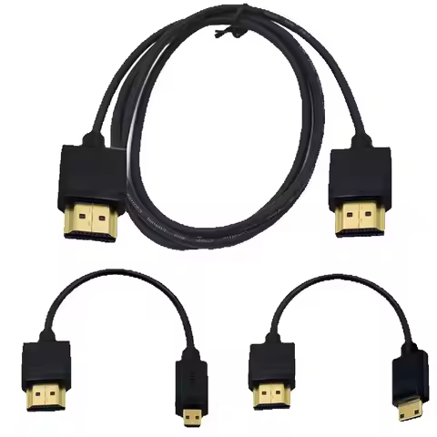 Super Soft Micro HDMI To HDMI To Mini Mini HDMI-Compatible Cable Ultra Thin 4k Portable Short Hdmi T