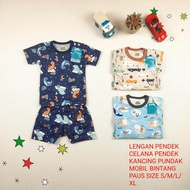 termurah !! [[ 3pcs ]] SETELAN OBLONG BAYI KOOLBEAN PENDEK FULL PRINT S M L XL  0-18 M /SETELAN BAYI