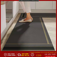 Bộ 2 Thảm lau chân nhà bếp chùi chân thấm nước trải sàn phòng khách phòng tắm 3d chống trượt