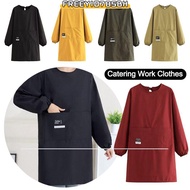 FREEYIO785BH Kitchen Apron, Long Sleeve Waterproof Cooking Baking Bibs, Simple Solid color Cross Bac