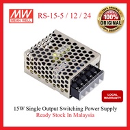 MEAN WELL Switching Power Supply RS-15-24 RS-15-12 RS-15-5 24V 12V 5V DC Power Supply