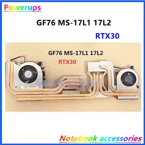 New Original Laptop/Notebook CPU/GPU Cooler Heatsink&Fan For MSI GF76 MS-17L1 17L2 PABD08008SH-N459