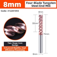 HUHAO | 4-Flute Tungsten Steel CNC Milling Cutter for Stainless Steel